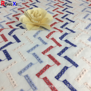 Multifunctional voile embroidered Blue Cotton Lace Fabric